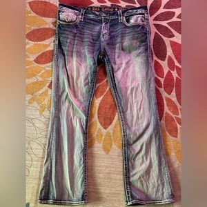 Rock Revival Easy Boot BETTY Size 34 Stretch Light Wash Jeans